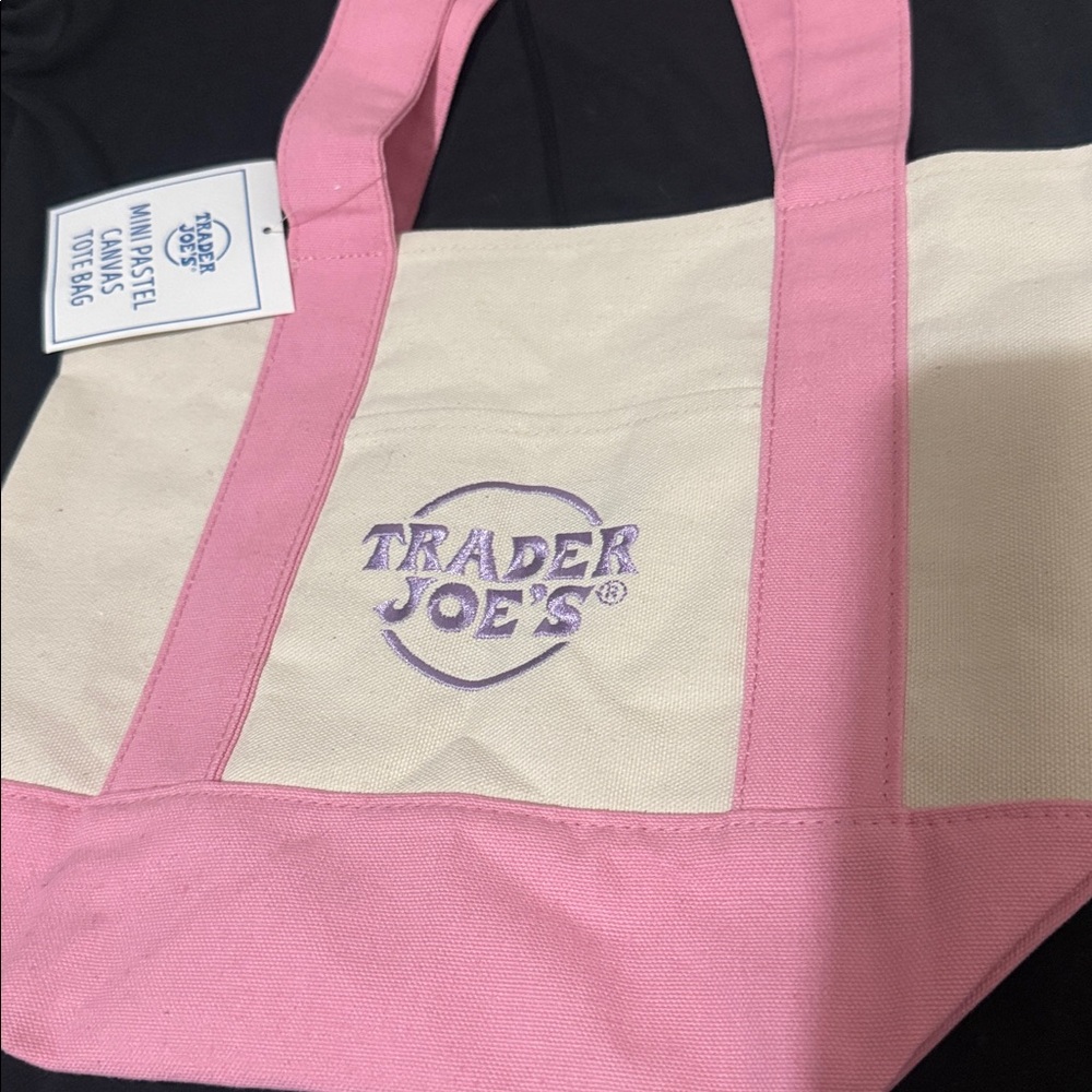 Trader Joe's Canvas mini Tote Bag - pink